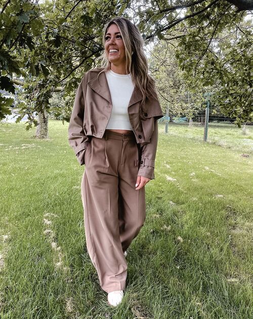 Frenchy Wide Pants Brown