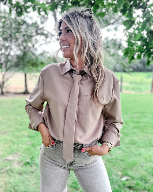 Frenchy Blouse With Tie