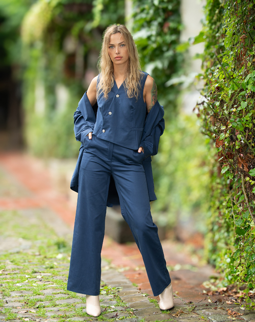 Frenchy Wide Pants Blue