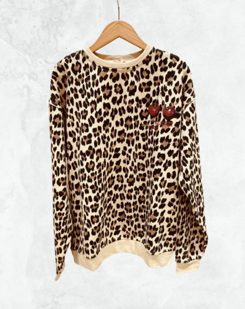 sweater animal print cherry