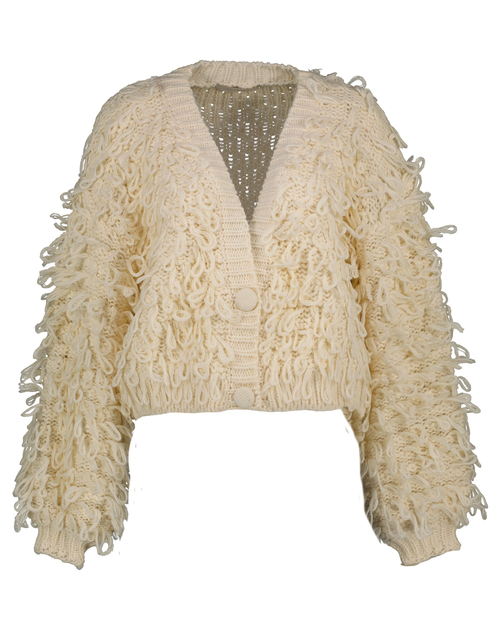 Gilet off-white krullen