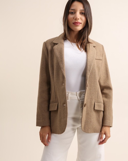 Blazer beige wol