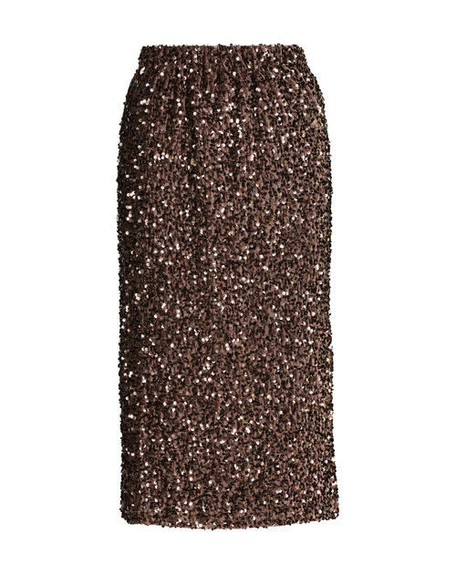 lange rok met paillettes bruin